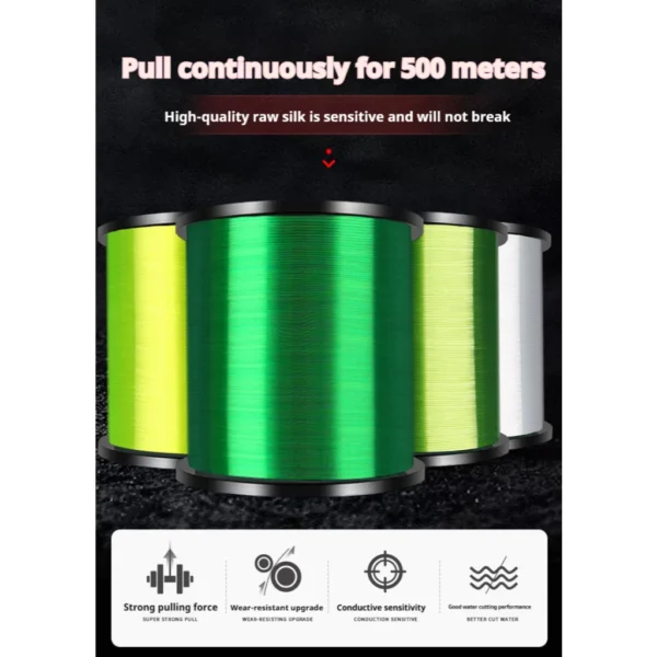 500m  Nylon Fishing Line Rope Carbon Fiber Coating Fly Fishing Line Monofilament Carp Fishing Line tali pancing