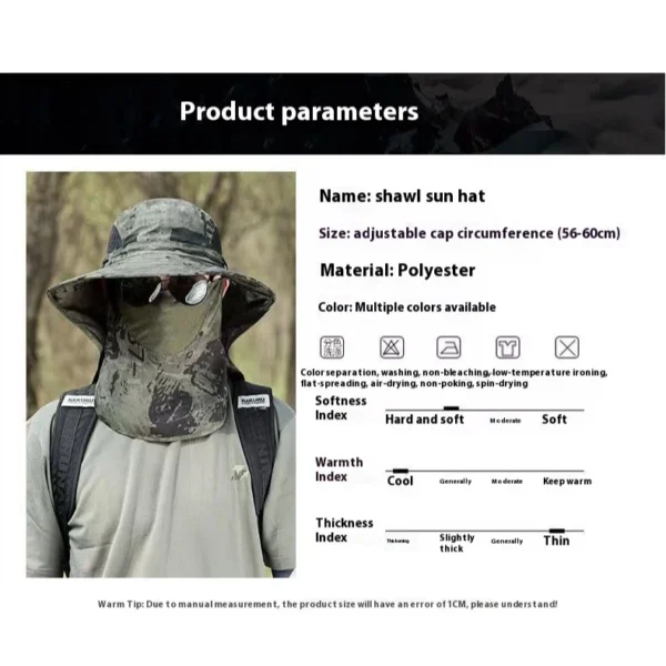 cn-11134207-7ras8-m6dibyf7e7jqe9.webp Camo Sunscreen Hat Fishing Sun Shading Neck Protection Breathable Windproof Hiking Tea Picking pography face covering shawl