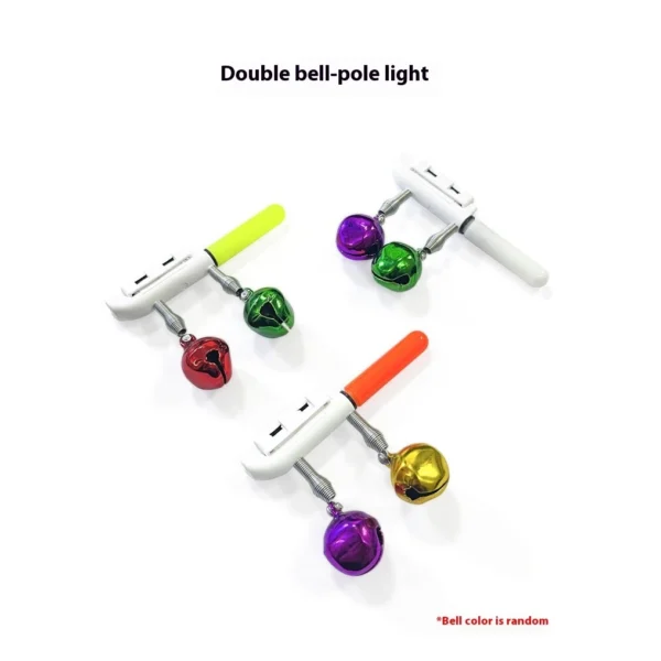 1PC Bell Double Headed Throwing Rod Fishing Electronic Rod Light Luminous Stick Flash LED Removable Waterproof Night Tackle