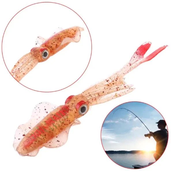 Sea Fishing Bionic Squid Bait with Ear Thin Fin Soft Baits Fish shaped Fake Lure Fish Bite Drop Shipping
