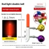 1PC Bell Double Headed Throwing Rod Fishing Electronic Rod Light Luminous Stick Flash LED Removable Waterproof Night Tackle