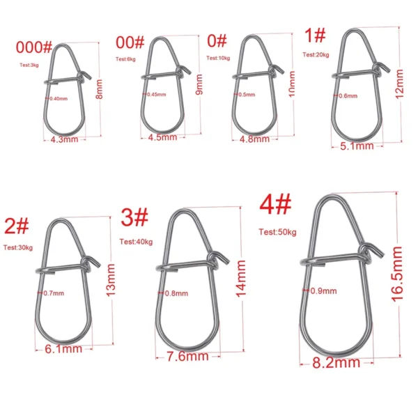 sg-11134201-7rena-m2hmkiebfgaj3e.webp 50Pcs Gourd Pin Stainless Steel Hook Swivel Solid Rings Safety Snaps fast Clip Lock Snap Connector Fishing Tool