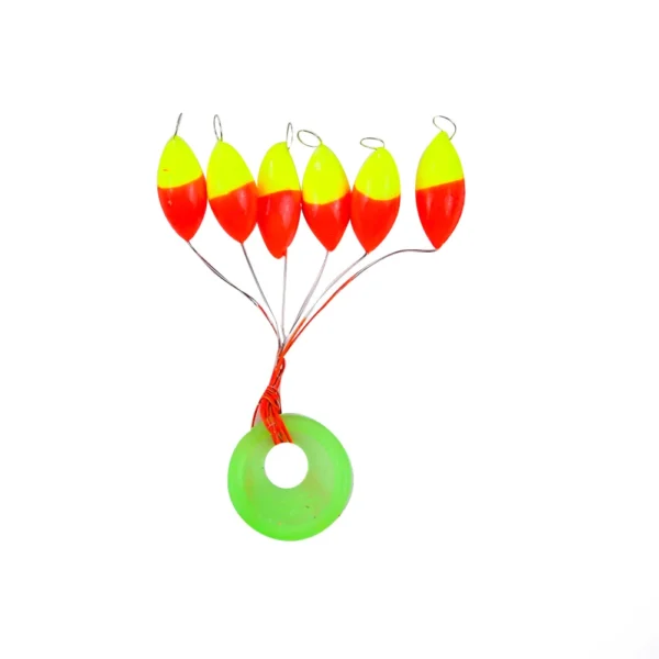 6 in 1 fishing float Seven Star mixed color oval bead line stopper buoys large accessories 60PCs 10packs