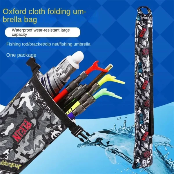 Fishing rod bag  multifunctional fishing rod cover  portable foldable thickened canvas fishing rod rack