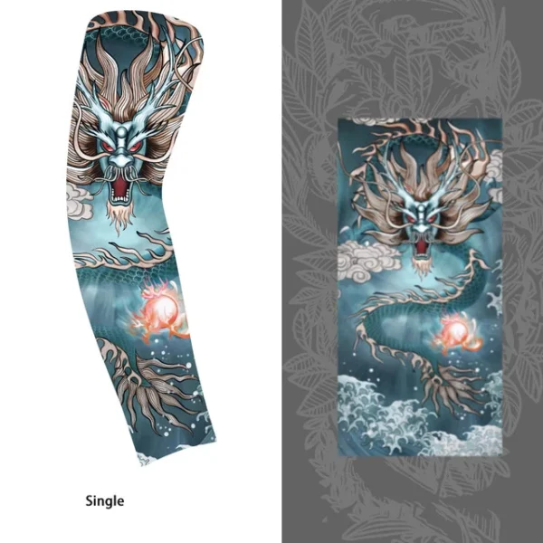 Tattoo arm sleeves for men and women summer fishing ice silk long sleeved cycling gloves outdoor sun protection