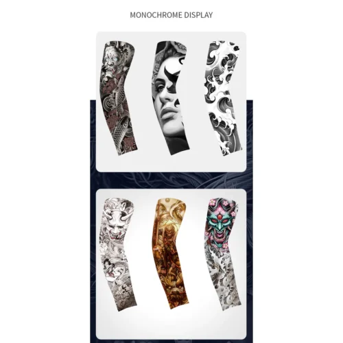 Tattoo arm sleeves for men and women summer fishing ice silk long sleeved cycling gloves outdoor sun protection