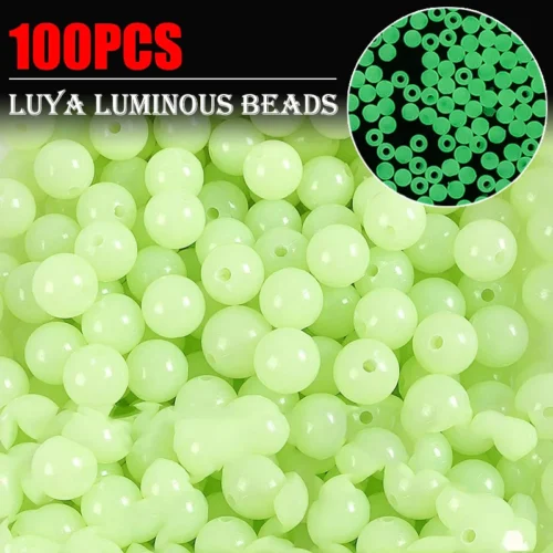 100pcs Lot Luminous Beads 3mm 8mm Fishing Space Beans Round Float Balls Light Glowing for Outdoor Fishing Accessories Set