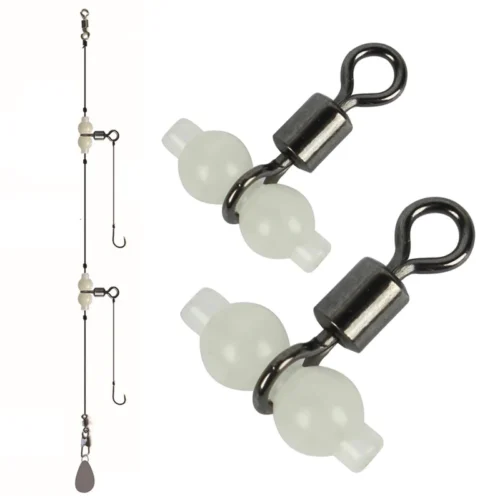 10Pcs Lot Luminous Swivels Fishing Rolling Swivels Connector Sea Tackle Hook Connector Night Fishing Freshwater   Sea Fishing