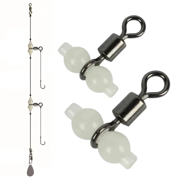 10Pcs Lot Luminous Swivels Fishing Rolling Swivels Connector Sea Tackle Hook Connector Night Fishing Freshwater   Sea Fishing