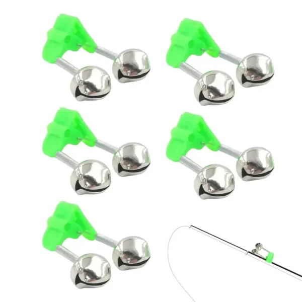 5PCS Rod Tip Clamp Fishing Pole Fish Bite Lure Alarm Fishing Bells Fishing Accessory Gifts Night Fishing Alarm Clip