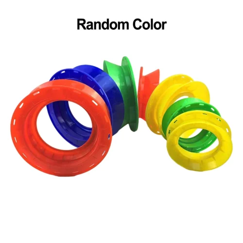 Random Color Fishing Line Coiling Plate Handle Wire Winding Hand Reel 12x8cm Plastic Handle Wire Winding Ring Fishing Line Reel