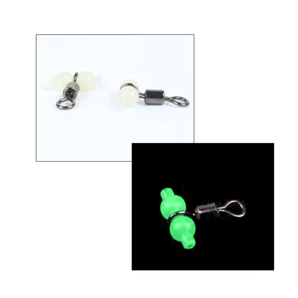 10Pcs Lot Luminous Swivels Fishing Rolling Swivels Connector Sea Tackle Hook Connector Night Fishing Freshwater   Sea Fishing