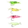 10pcs Grass Shrimp Lure 4cm Simulation Soft Fake Bait with Sharp Hooks Silicone Bionic High Elasticity Small Shrimp Fishing Lure
