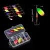 10 16pcs Fishing Spinner Metal Lures with Tackle Boxes Crankbaits Wobblers Metal Sequin Trout Spoon With Hooks for Carp Fishing