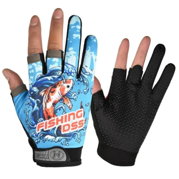 Fishing Gloves Professional High Elastic Non slip Fishing Gloves Outdoor Sports Three finger Gloves