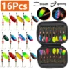 10 16pcs Fishing Spinner Metal Lures with Tackle Boxes Crankbaits Wobblers Metal Sequin Trout Spoon With Hooks for Carp Fishing