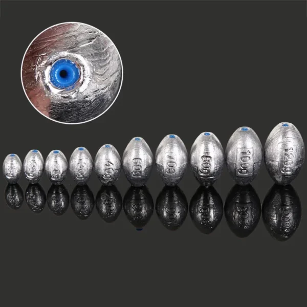 Fishing Weight Sinker Fishing Olive Shape Rig Sinkers Tackle Accessories