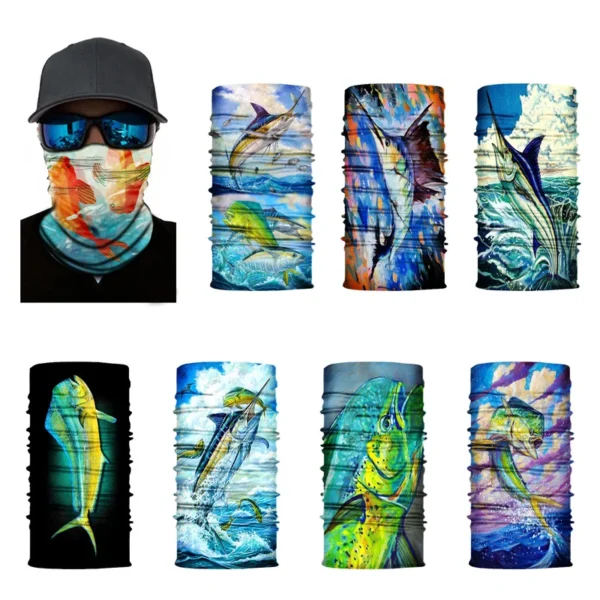Half Face Neck Head Scarf Buff Bandana Headband Silk Cycling Fishing Motor Outdoor Mask Topeng Muka