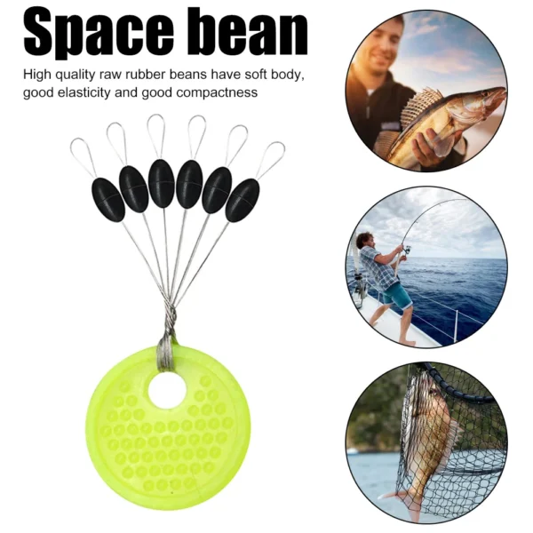 60pcs 10 Group Set Profession Rubber Space Beans Oval Stopper Float Fishing Carp Olive Fishing Tools